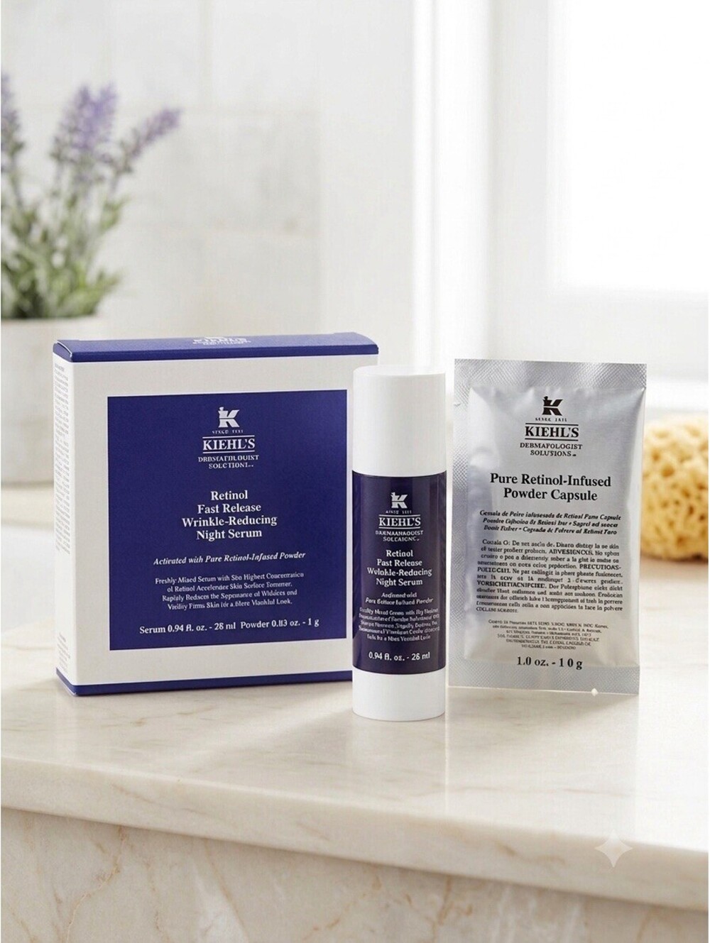 Kiehl's Retinol Fast-Release Wrinkle Reducing Night Serum 0.94oz& 1g New In Box